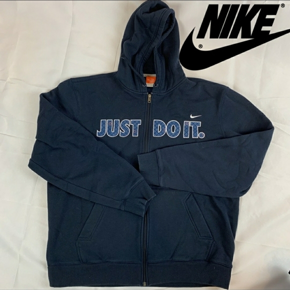 Nike Other - Nike Navy Just Do it Full Zip Hoodie XL